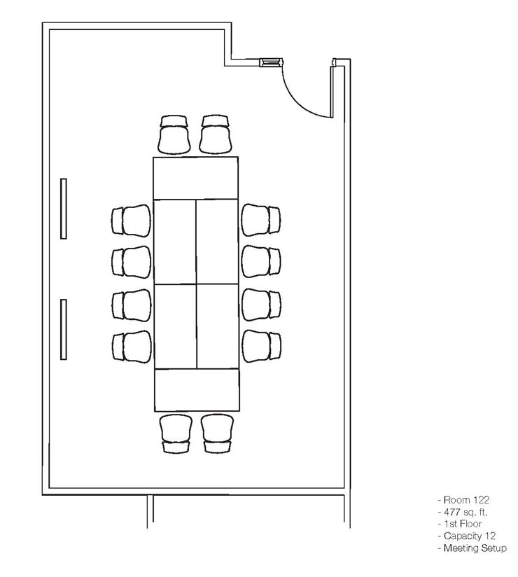 Conference Room 121 and 122 layout