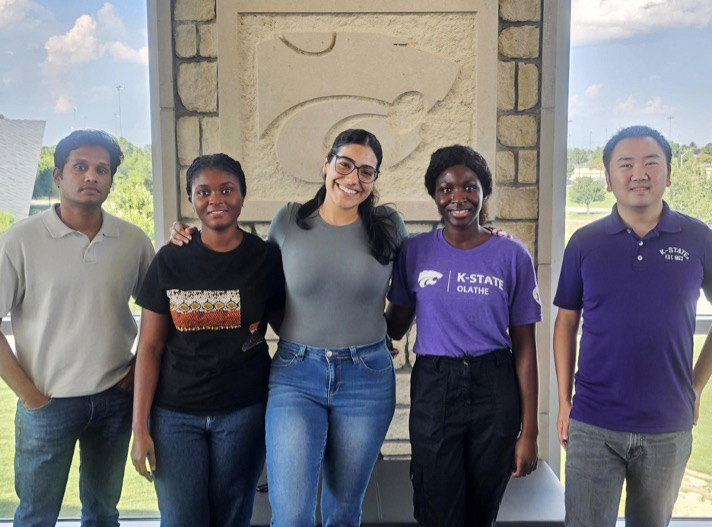 The five current students at K-State Olathe who are earning their graduate degree in sensory science. 